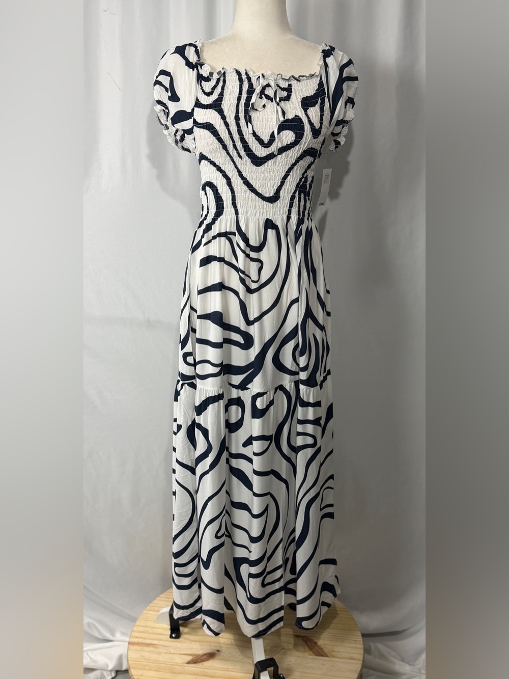 NWT Kindred Anthropologie Women's Zebra Print Maxi Dress Smocked XL